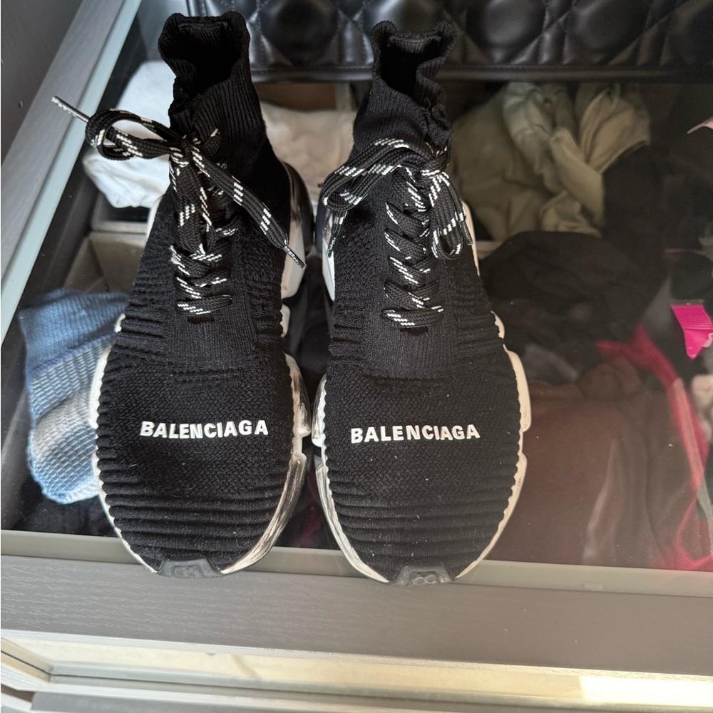 Balenciaga Black Knit Sneakers